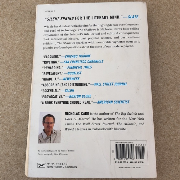 pre read Nicholas Carr NY Times best seller - Picture 2 of 4